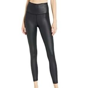 90 Degree By Reflex Womens High Waist High Shine Faux Leather Ankle Leggings